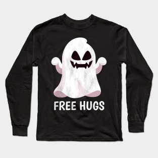 Halloween Costume Men Women Gift Kids Boo Free Hugs Ghost Long Sleeve T-Shirt